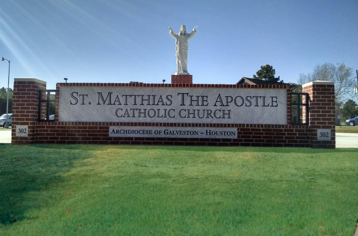 St. Matthias The Apostle catholic church sign