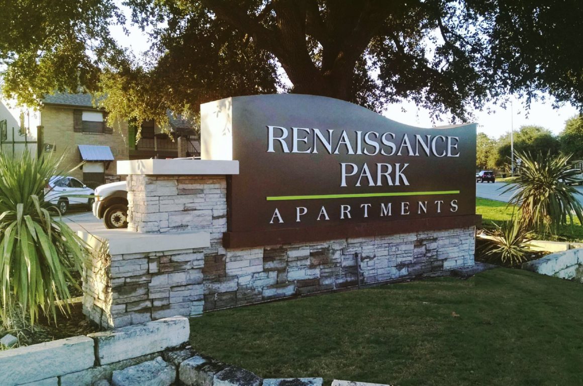 Renaissance park apartments ID sign