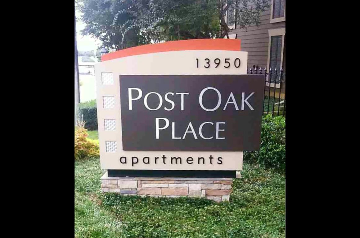 Post Oak apartments ID sign